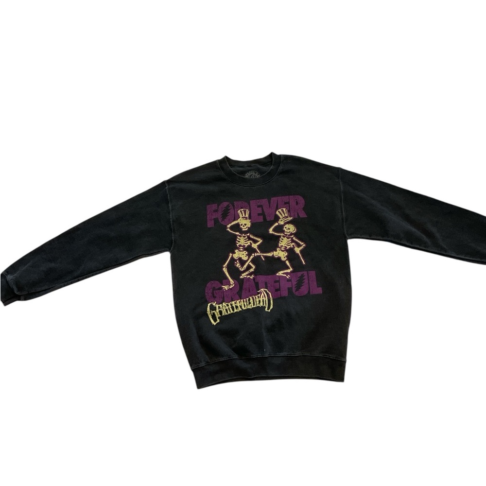Grateful Dead Forever Grateful Dancing Skeletons Sweatshirt Black Size Small